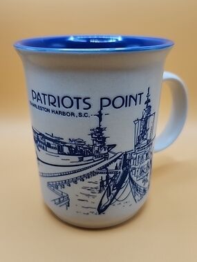 Charleston Harbor Blue-Trim Ceramic Coffee Mug